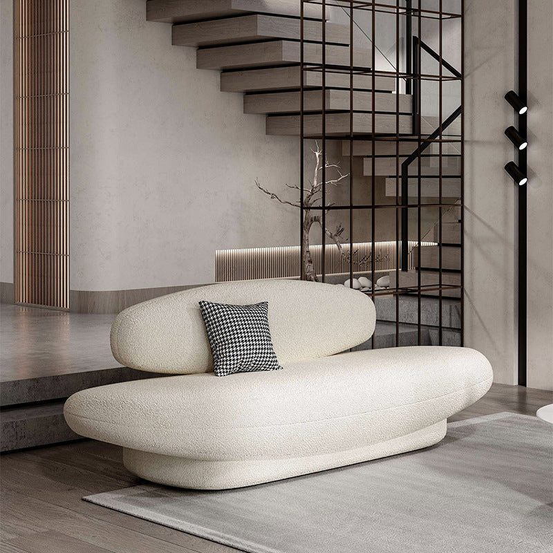 Contemporary Armless Standard Settee Tight Back Fabric Sofa for Living Room
