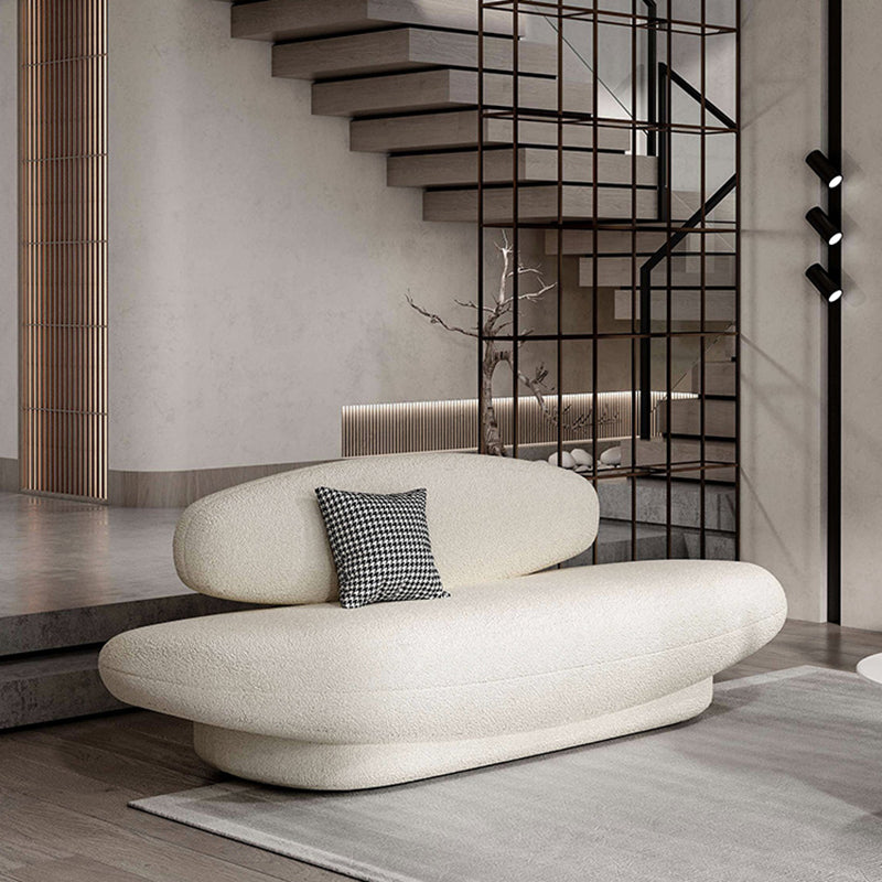 Contemporary Armless Standard Settee Tight Back Fabric Sofa for Living Room