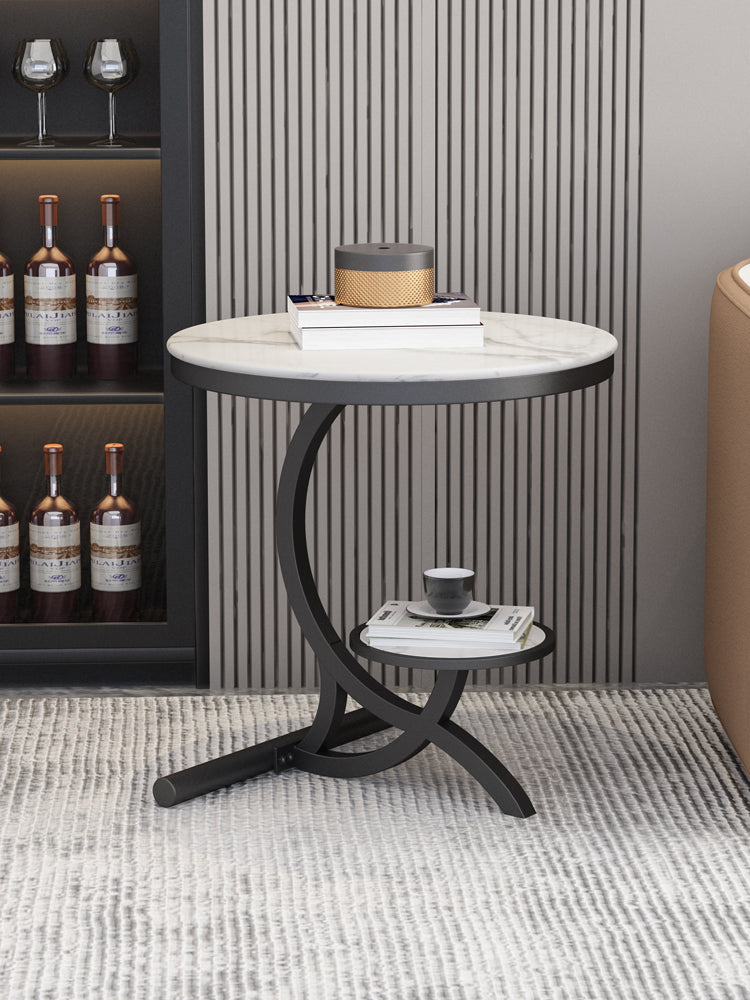 Modern Abstract Corner Table Round Side End Table for Living Room