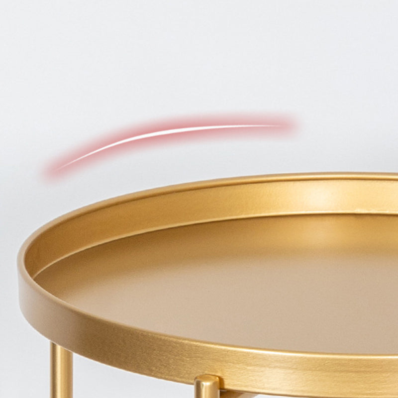 Modern Cross Legs Corner Table Round Tray Top Side End Table
