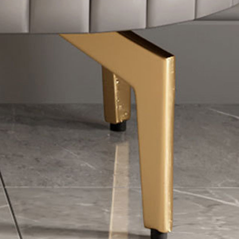 Glam 4 Legs Metal Coffee Table Draw included Oval Single Cocktail Table