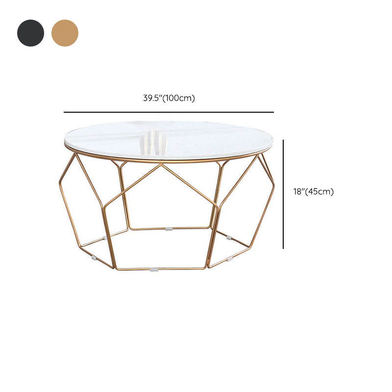 Round Coffee Table Minimalist Coffee Table for Living Room in White