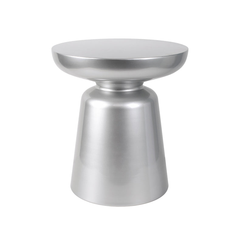 Mid-Century Modern Round Top Coffee Table 16.92"H Iron Pedestal Cocktail Table