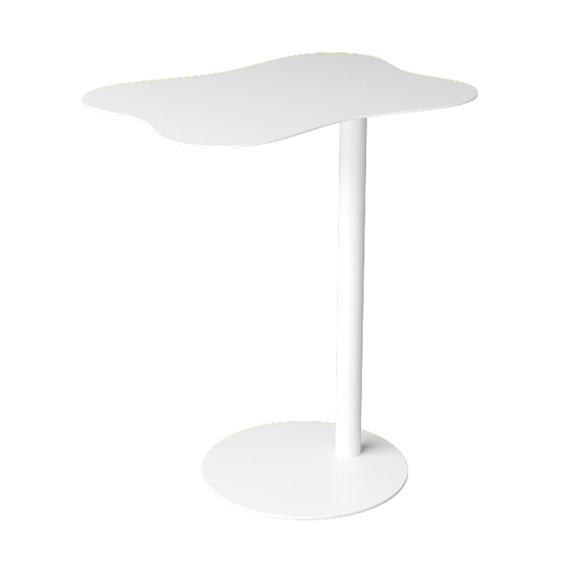Mid-Century End Slide Table Minimalist Metal Pedestal Sofa Corner Table