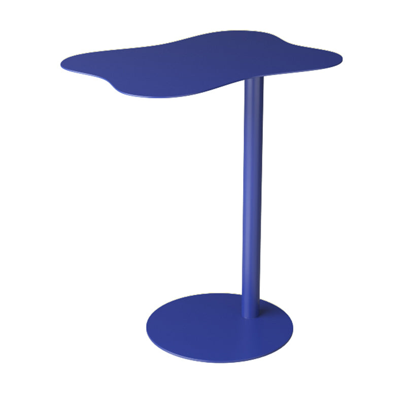 Mid-Century End Slide Table Minimalist Metal Pedestal Sofa Corner Table