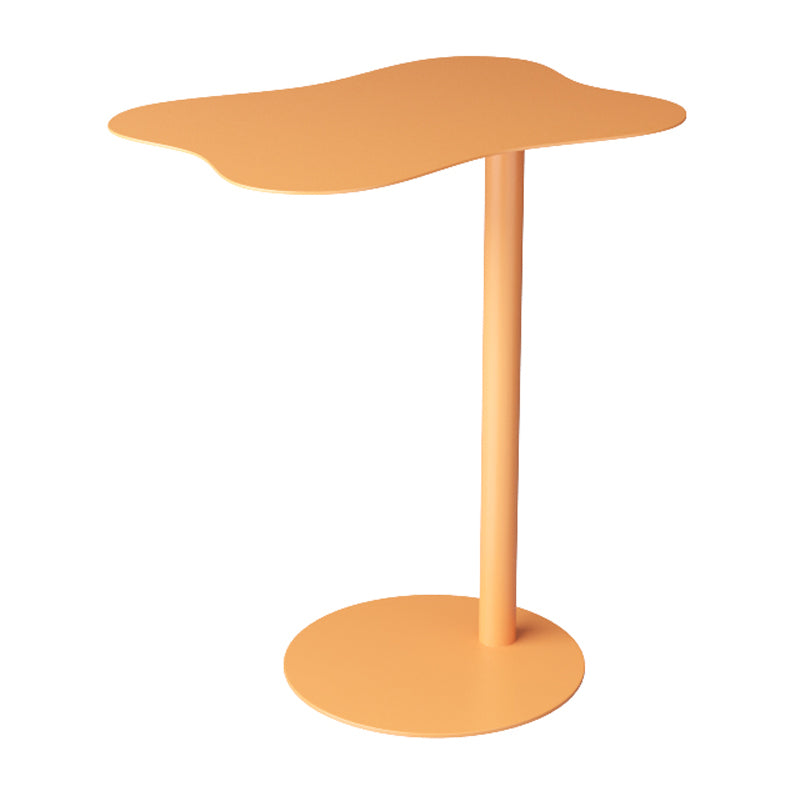 Mid-Century End Slide Table Minimalist Metal Pedestal Sofa Corner Table