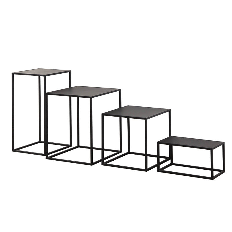 Mid-Century Metal End Slide Table Minimalist Frame Sofa Corner Table