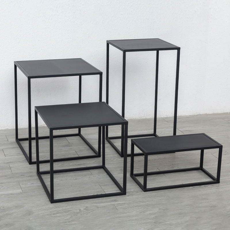 Mid-Century Metal End Slide Table Minimalist Frame Sofa Corner Table