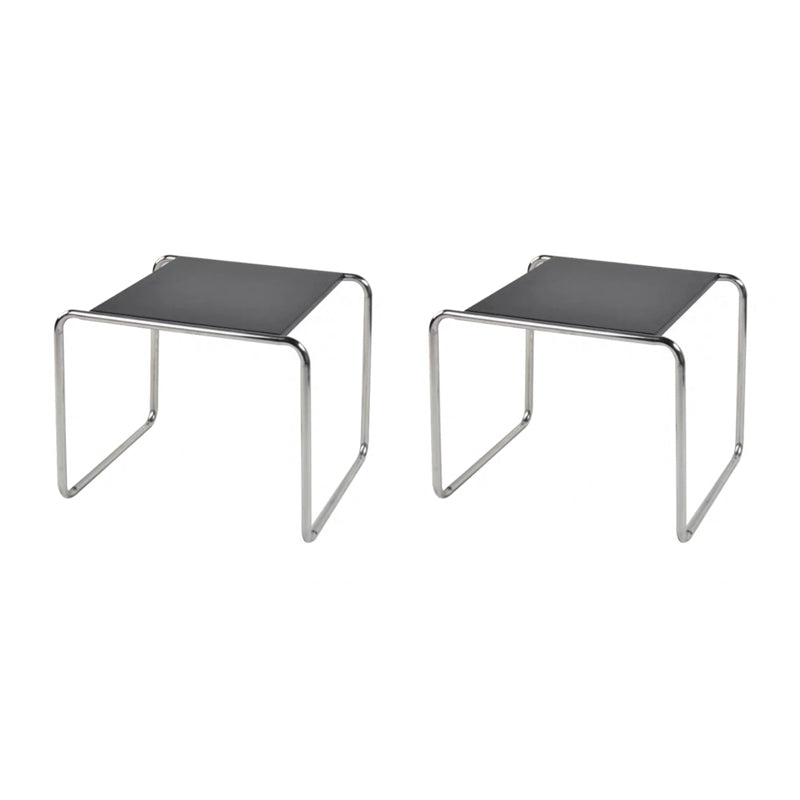 Minimalist Rectangular 15.7" D End Table Modern Steel Sled Side Table