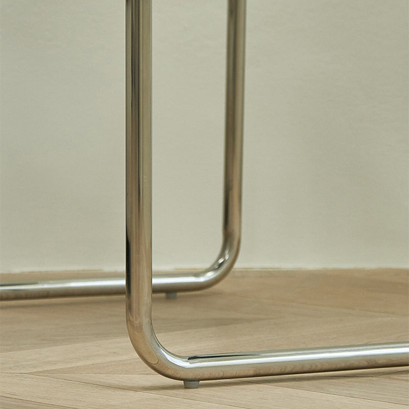 Minimalist Rectangular 15.7" D End Table Modern Steel Sled Side Table