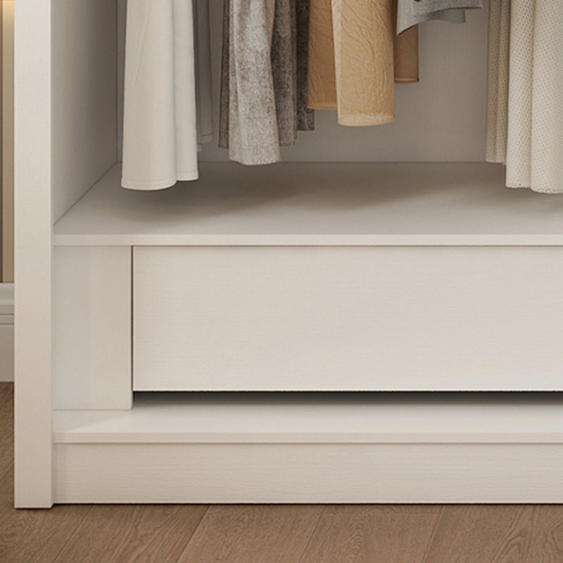 Bedroom Wardrobe Cabinet Modern White Storage Armoire with Sliding Doors