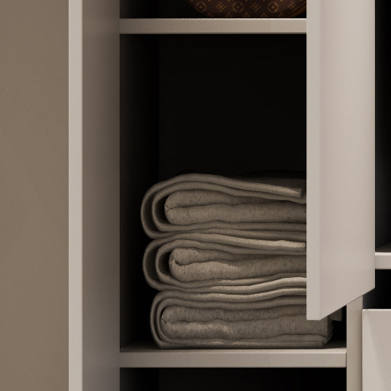 Modern Style Sliding Doors Armoire Wooden Storage Cabinet with Shelves