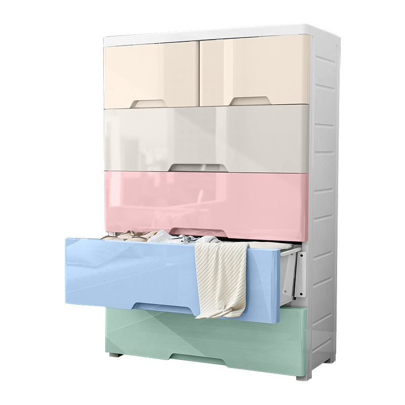 Non-Hanging Armoire with Drawer Plastic Storage Cabinet with Legs