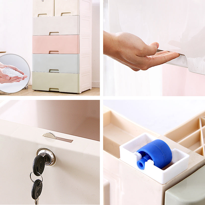 Non-Hanging Armoire with Drawer Plastic Storage Cabinet with Legs