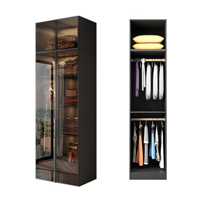 Modern Style Glass Wardrobe Bedroom Wardrobe Closet with Soft Close Door