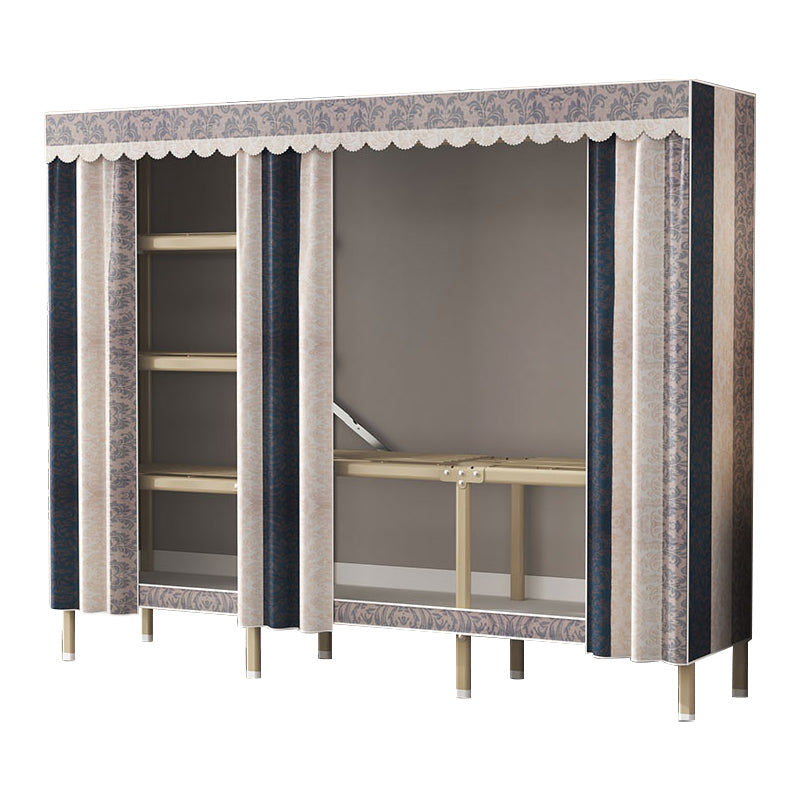 Modern Wardrobe Armoire with Legs Steel Wardrobe Cabinet with Shelves
