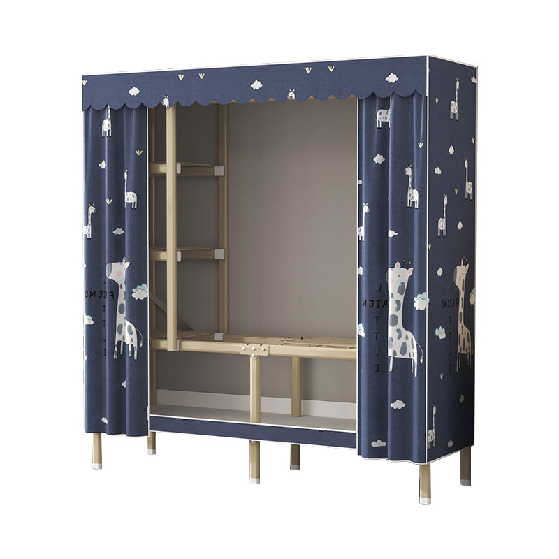 Modern Wardrobe Armoire with Legs Steel Wardrobe Cabinet with Shelves