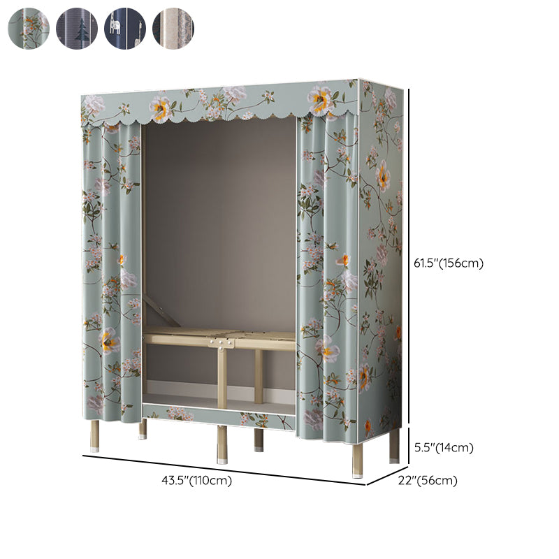 Modern Wardrobe Armoire with Legs Steel Wardrobe Cabinet with Shelves