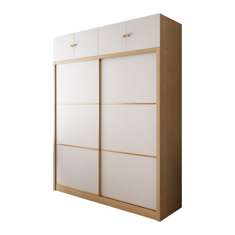 Natural Finish Colour Wardrobe Contemporary Wooden Wardrobe Closet with Drawer