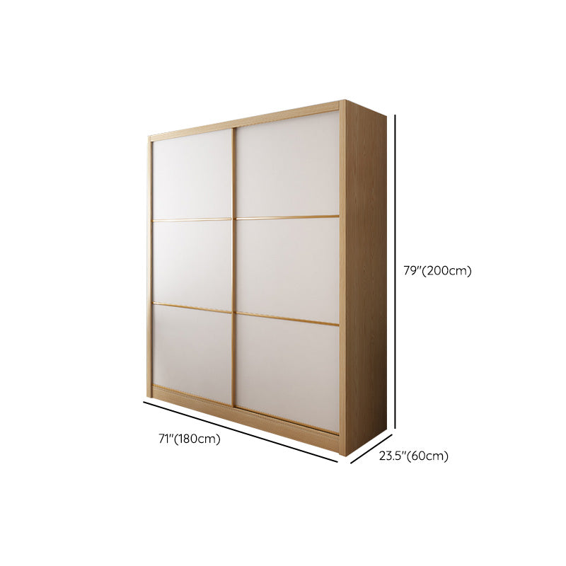 Natural Finish Colour Wardrobe Contemporary Wooden Wardrobe Closet with Drawer
