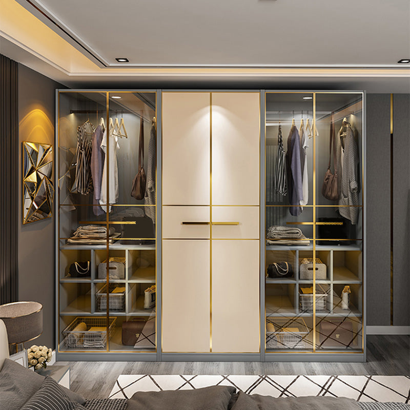 Modern Wooden Wardrobe Cloth Rod Included Wardrobe Closet with Soft Close Door