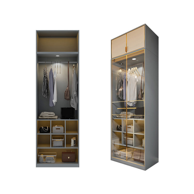 Modern Wooden Wardrobe Cloth Rod Included Wardrobe Closet with Soft Close Door