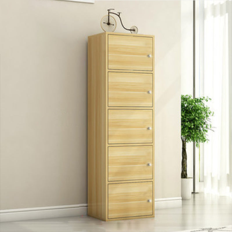 Matte Finish Non-Hanging Armoire Modern Faux Wood Storage Cabinet with Hinged Doors