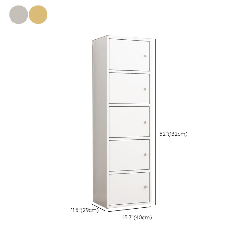 Matte Finish Non-Hanging Armoire Modern Faux Wood Storage Cabinet with Hinged Doors