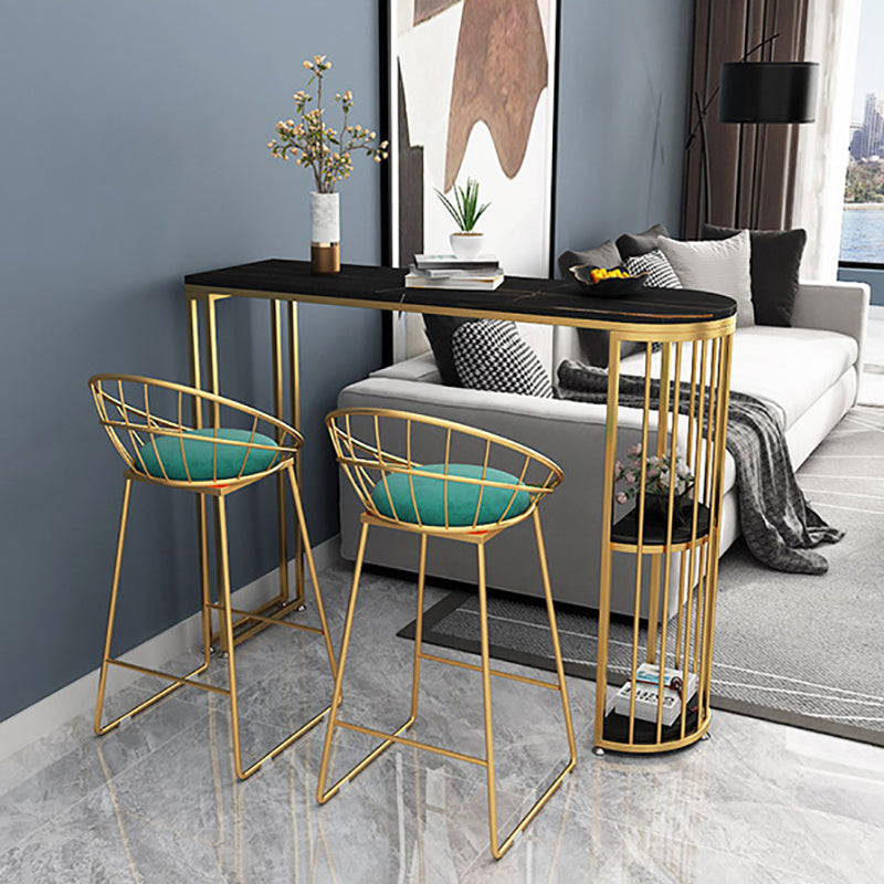 Modern Stone Bar Table Set 1/3 Pieces Fixed Bistro Set for Indoor