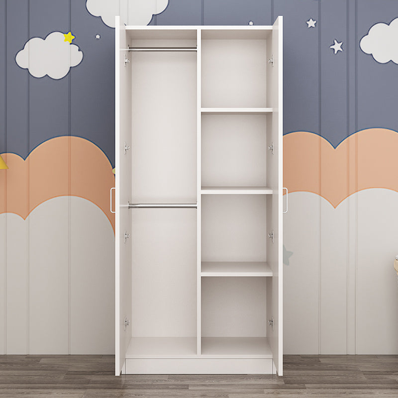 2 Door Modern and Contemporary Armoire Wood 4-shelf Wardrobe