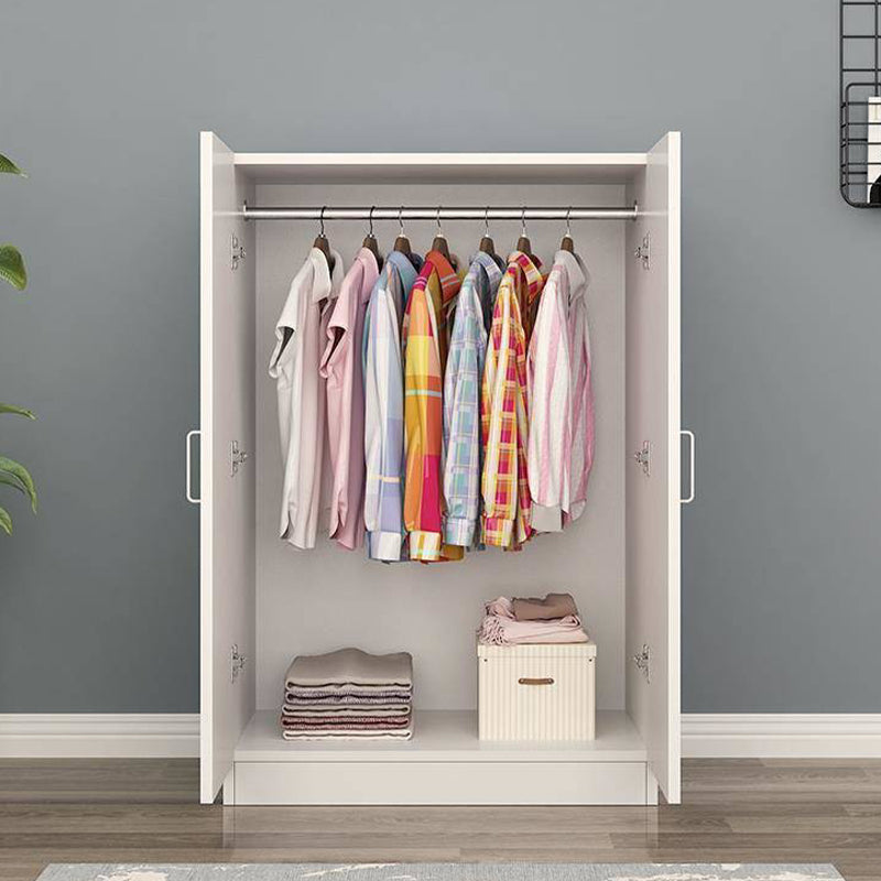 2 Door Modern and Contemporary Armoire Wood 4-shelf Wardrobe