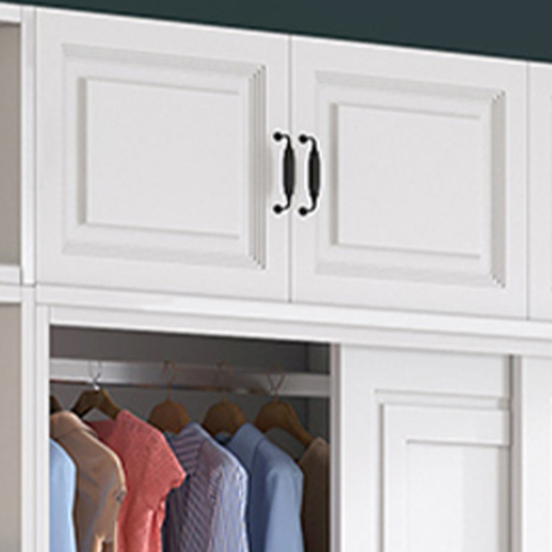 Modern Freestanding Wardrobe Armoire, 2-door Manufatured Armoire with Shelves in White