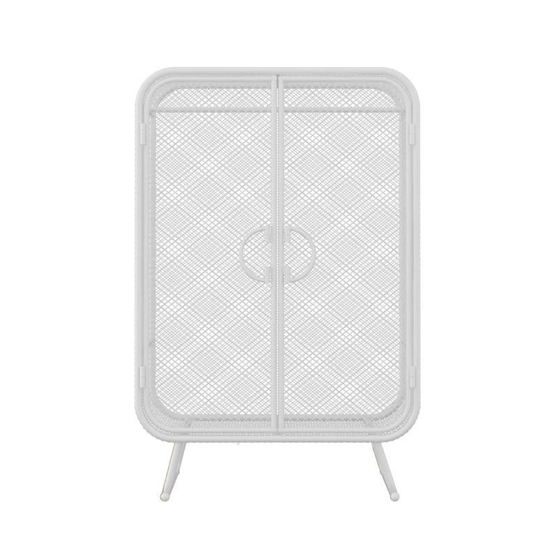 Nordic Iron Grid Wardrobe Long Hanging Storage Metal Storage Cabinet