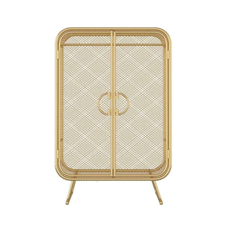 Nordic Iron Grid Wardrobe Long Hanging Storage Metal Storage Cabinet