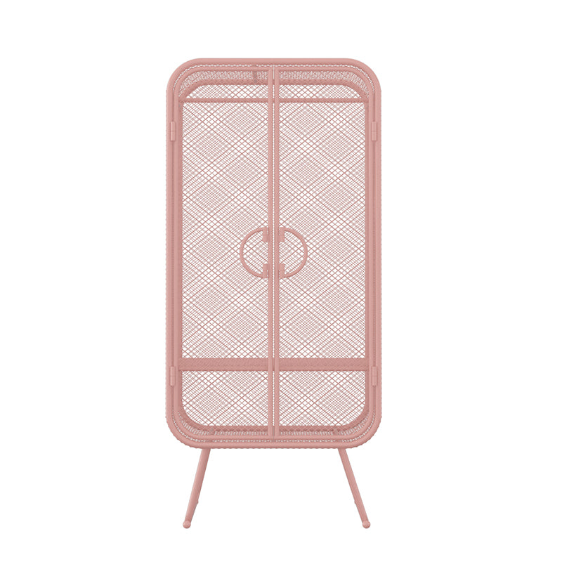 Nordic Iron Grid Wardrobe Long Hanging Storage Metal Storage Cabinet