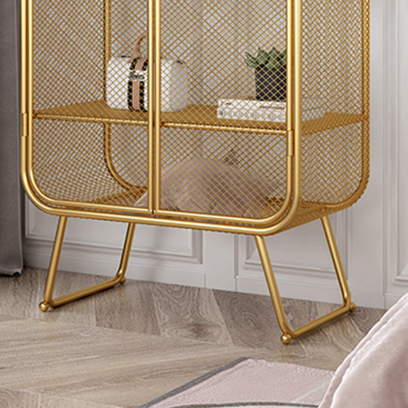 Nordic Iron Grid Wardrobe Long Hanging Storage Metal Storage Cabinet