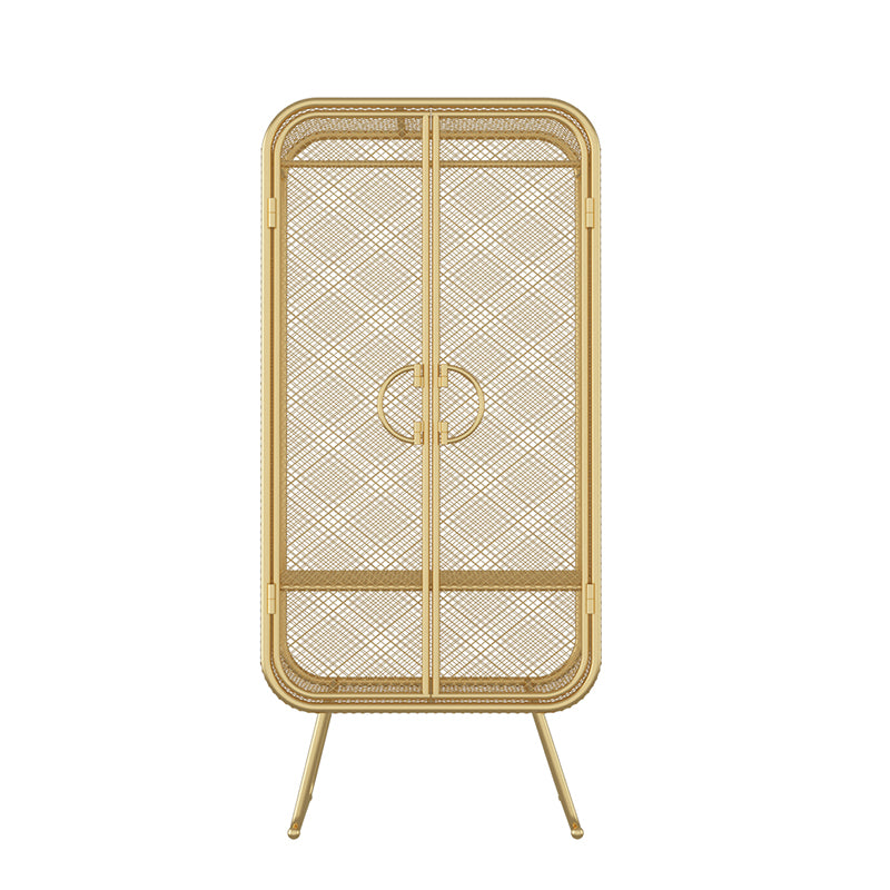 Nordic Iron Grid Wardrobe Long Hanging Storage Metal Storage Cabinet