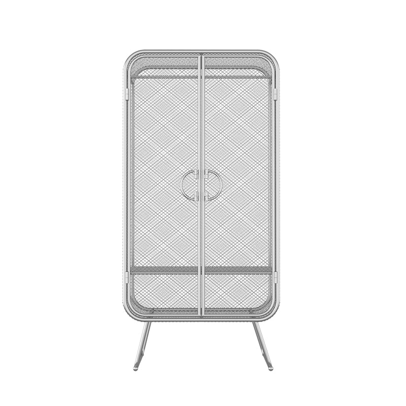Nordic Iron Grid Wardrobe Long Hanging Storage Metal Storage Cabinet