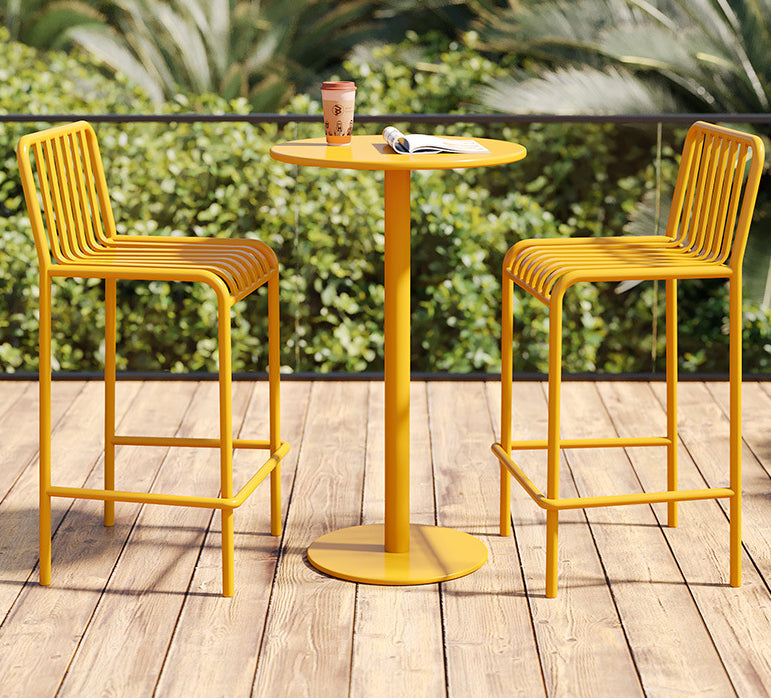 1/3/4 Pieces Industrial Round Bar Table Set Pub Table with Metal Pedestal