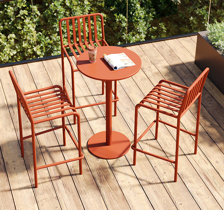 1/3/4 Pieces Industrial Round Bar Table Set Pub Table with Metal Pedestal