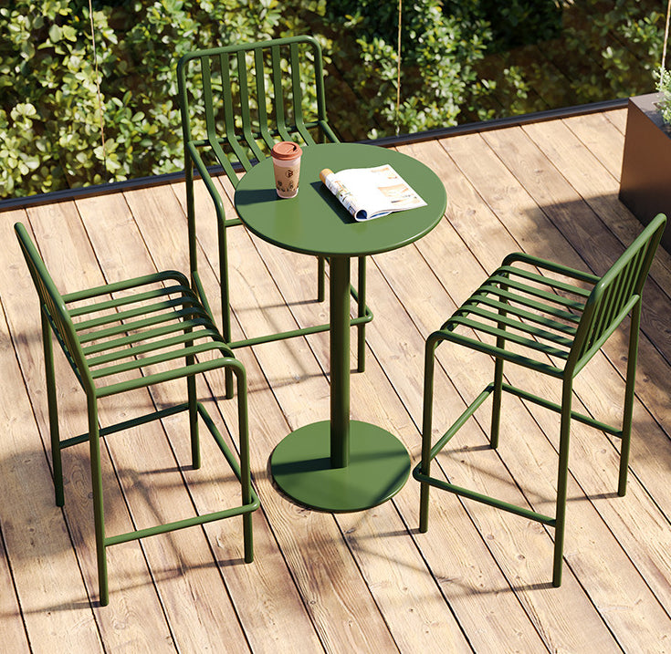 1/3/4 Pieces Industrial Round Bar Table Set Pub Table with Metal Pedestal