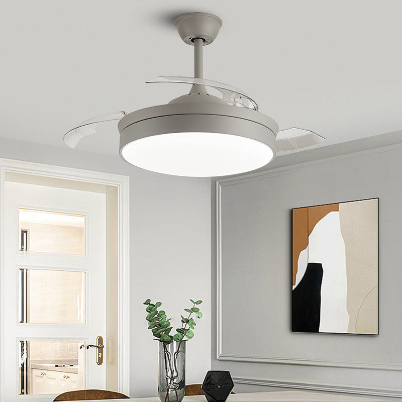 Nordic Ceiling Fan Lamp Fixture Colorful LED Ceiling Flush Mount for Kids' Room