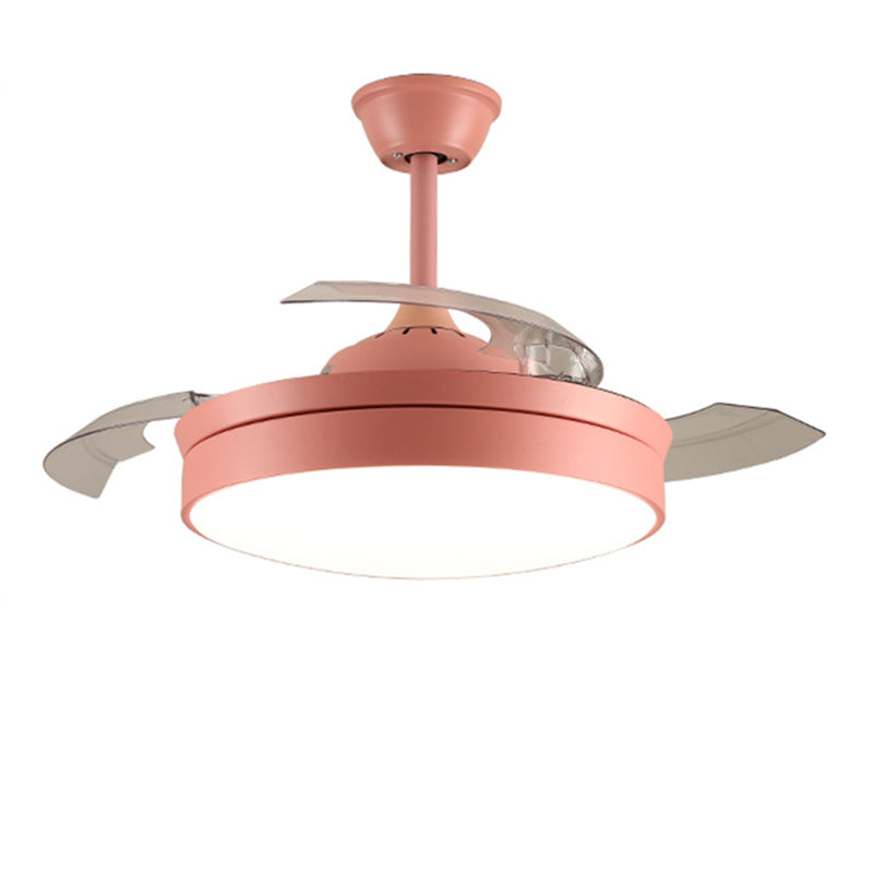 Nordic Ceiling Fan Lamp Fixture Colorful LED Ceiling Flush Mount for Kids' Room
