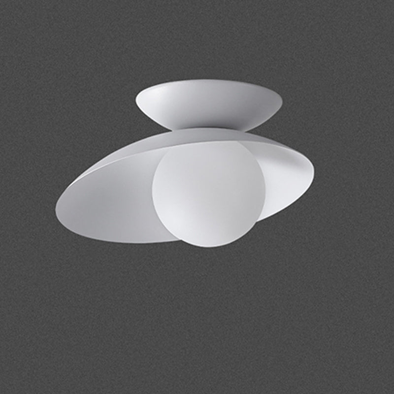 Single Black Flush Mount Lighting Unique Metal LED Ceiling Light