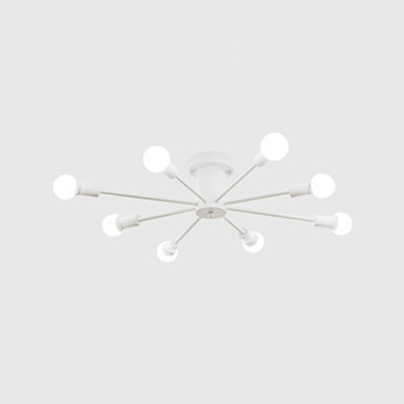 Minimalism Sputnik Flush Mount Metal Semi Flush Mount Light for Living Room