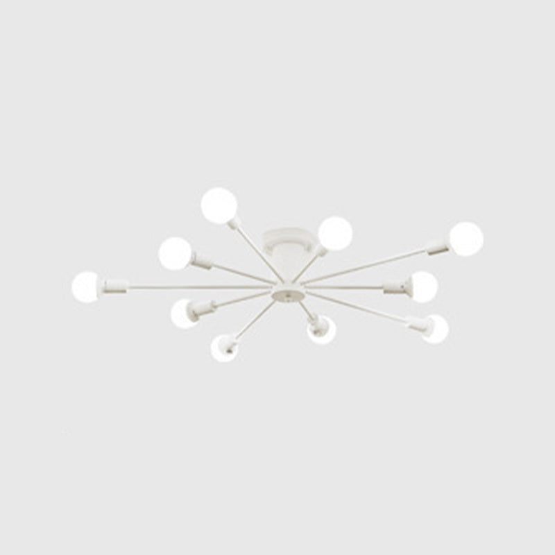 Minimalism Sputnik Flush Mount Metal Semi Flush Mount Light for Living Room