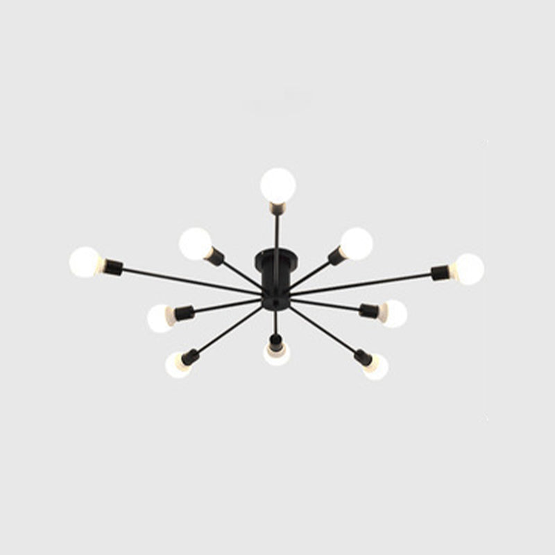 Minimalism Sputnik Flush Mount Metal Semi Flush Mount Light for Living Room