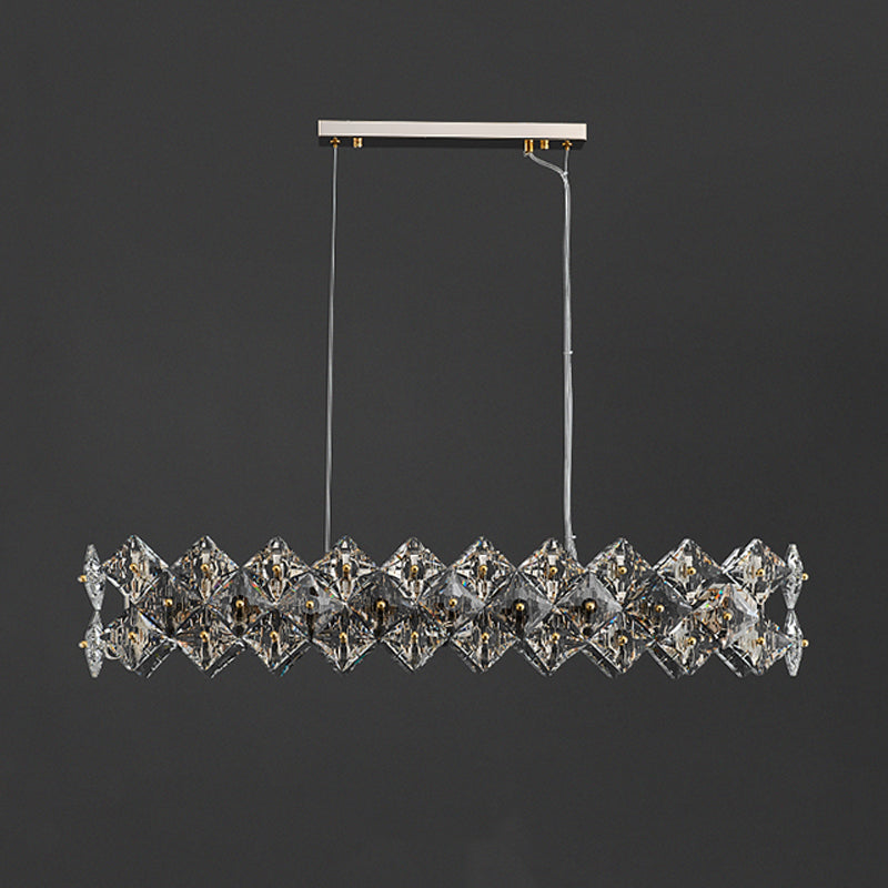 Modern 4/6-Light Golden Kitchen Island Lighting Crystal Island Pendant Lighting