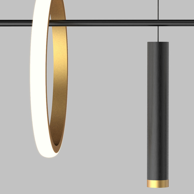 Modernism 5-Light Black Ceiling Light Metal Kitchen Island Lighting