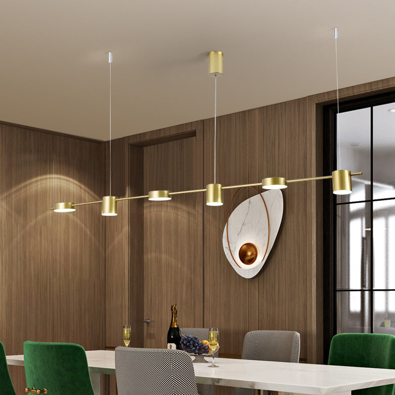 Modernism 3/5/6-Light Ceiling Light LED Kitchen Island Lighting in Golden/Black